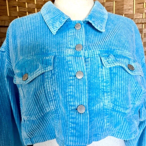 Urban Outfitters BDG blue corduroy cropped jacket L - Picture 4 of 16